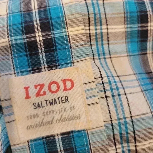 Men's  IZOD Saltwater Button Down Casual Shirt L - Picture 6 of 8